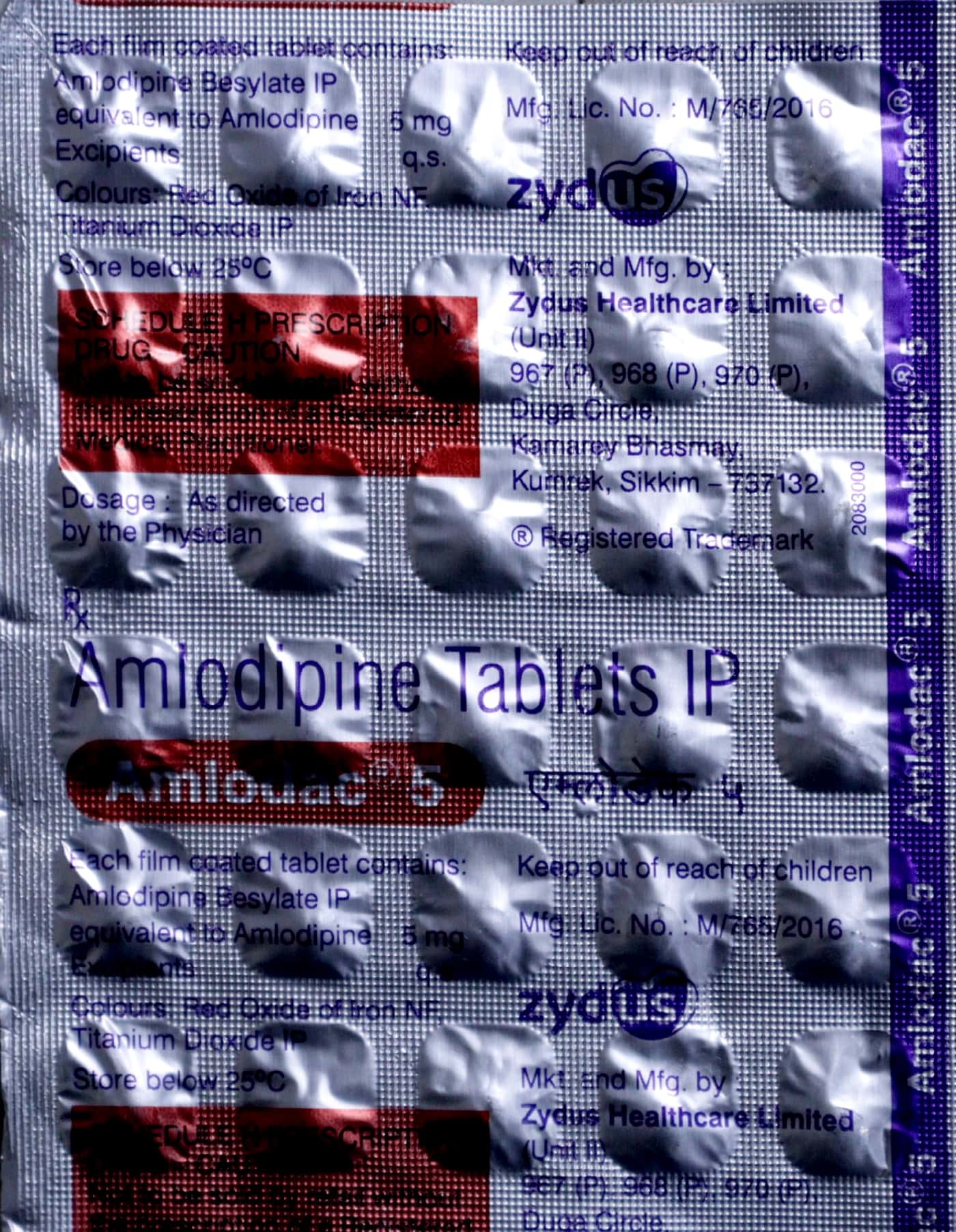 Amlodipine Tablets IP AMLODAC 5mg